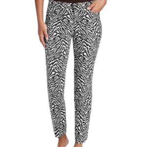 Banana Republic Zebra Print trouser Sloane Pants ankle business casual office